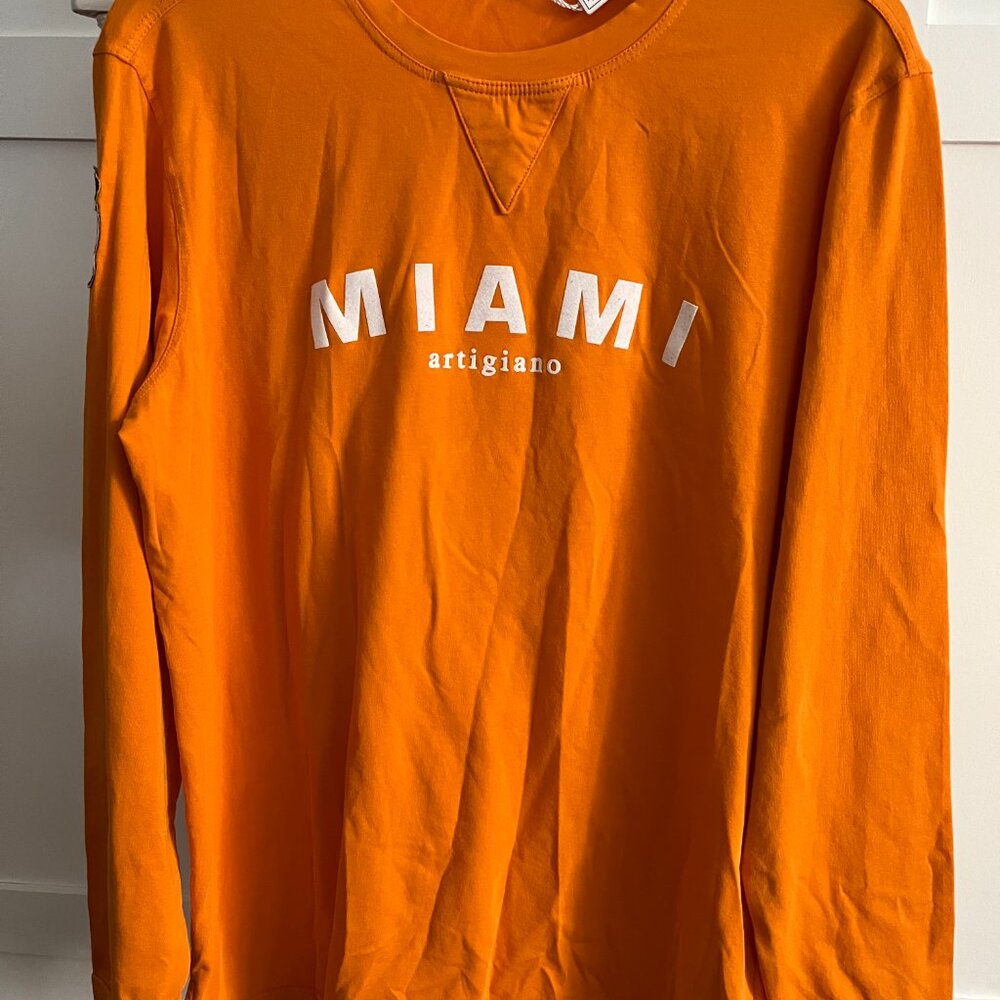 BNWT Miami Artigiano Naked premium brand comfy orange long sleeve tee (XL)